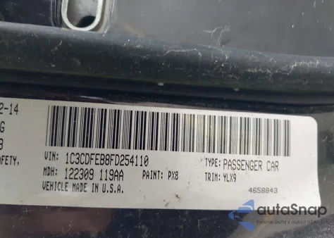 2015 Dodge Dart Gt from USA, damaged, VIN 1C3CDFEB8FD254110